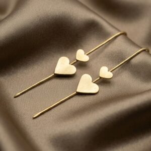 Unique Brass Handmade 2 Heart Shape Earcuff