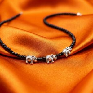 German Black Matri 3 Elephant Charm Pair of Anklet