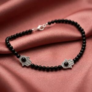 German Black Matri 2 hand Charm Pair of Anklet