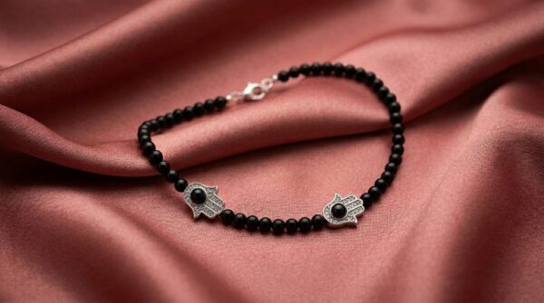 German Black Matri 2 hand Charm Pair of Anklet