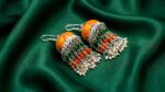 Handmade Multicolor Meenakari Work Pearl Jhalar Jhumka Earring