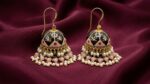 Handpainted Meenakari Work Layered Pearl Fitting Jhumka