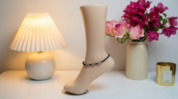 German Black Matri 3 Elephant Charm Pair of Anklet