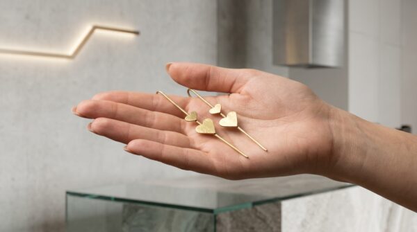 Unique Brass Handmade 2 Heart Shape Earcuff