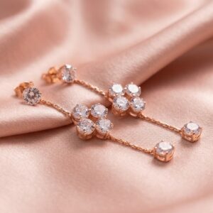 Rose Gold Zircon Drop Earrings