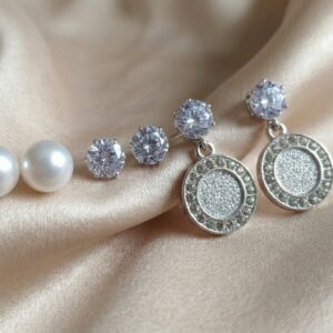 3 Piece Silver Earring Set