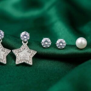 3 Piece Silver Earring Set