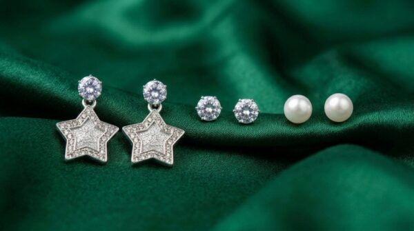 3 Piece Silver Earring Set