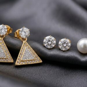 3 Piece Gold Earring Set