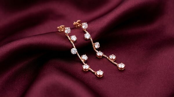 Rose Gold Cascade Drop Earrings