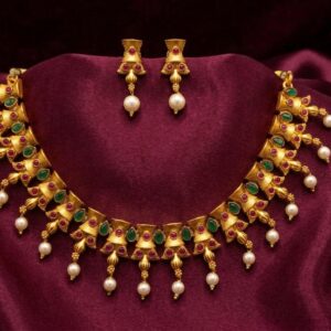 Regal Ruby Emerald Pearl Set
