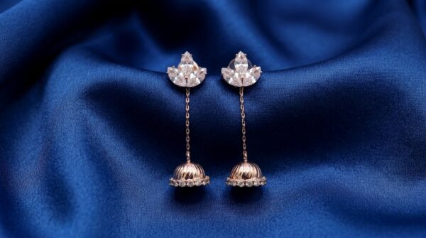 Sparkling Petal Dome Earrings