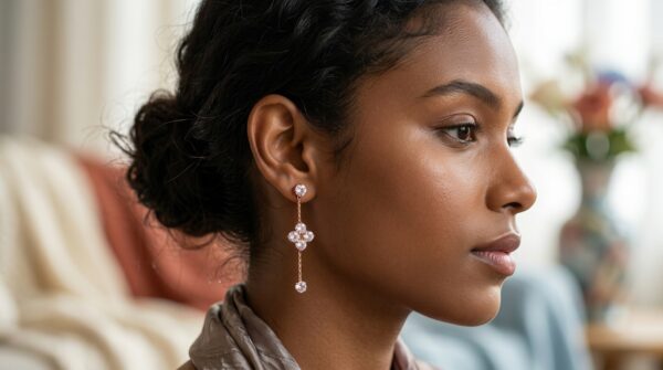 Rose Gold Zircon Drop Earrings