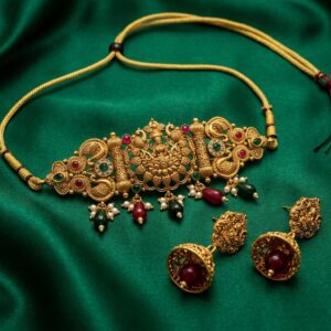 Royal Peacock Kundan Choker Set