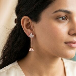 Sparkling Petal Dome Earrings