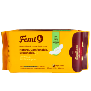 Femi9 XXL sanitary napkins 410mm pack of 5 - UK overnight pads