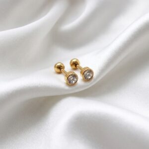 Gold Plated Birthstone Screw Back Stud