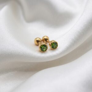Gold Plated Birthstone Screw Back Stud