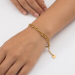 Triple Layer Chain & Bead Bracelet