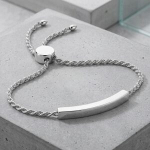 Bar Rope Chain Adjustable Slider Bracelet
