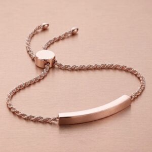 Bar Rope Chain Adjustable Slider Bracelet