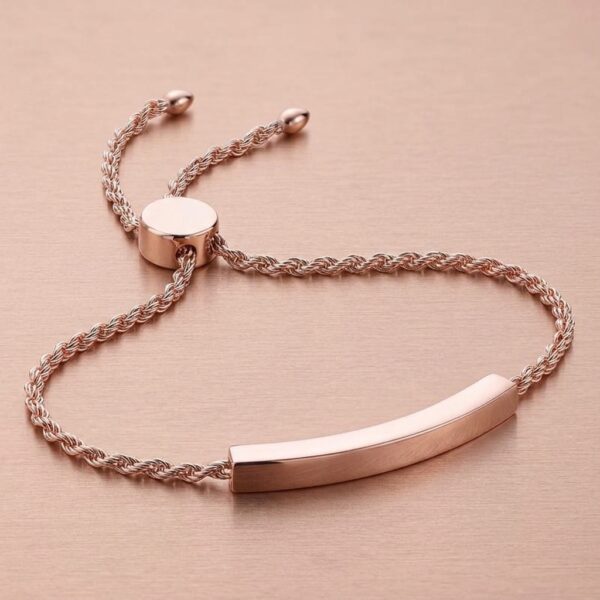 Bar rope chain slider bracelet gold-tone finish - SunShoppers UK