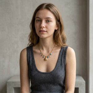 Gold Shell & Starfish Turquoise Bead Chain Necklace