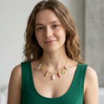 Gold Eclectic Charm Pearl & Chilli Pendant Chain Necklace