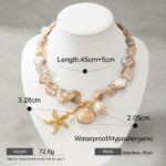 Natural Baroque Shell Bead & Gold Starfish Charm Necklace