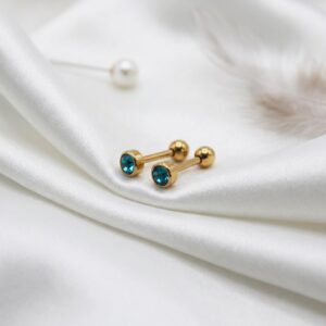 Gold Plated Birthstone Screw Back Stud
