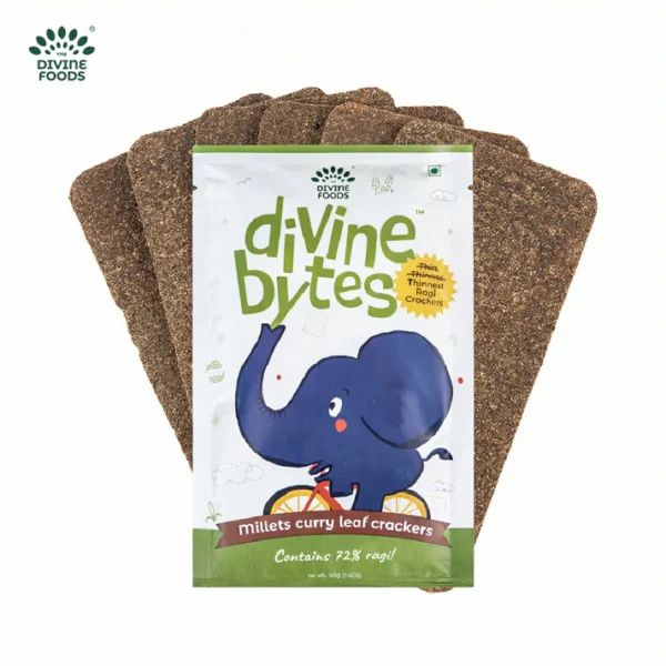 Divine Bytes ragi millet crackers 40g pack - Divine Foods UK