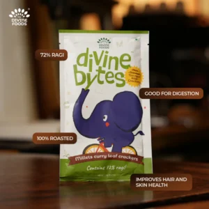 Divine Bytes | Ultra Thin Ragi Millet Crackers | Light, Crispy & Guilt-Free | Made with 72% Ragi Millet-40g