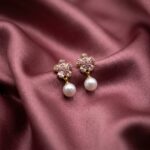 Pearl & CZ Flower Stud Earrings