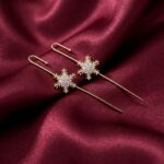 Gold CZ Snowflake Star Ear Cuff