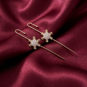 Gold CZ Snowflake Star Ear Cuff