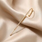 Gold Pavé CZ Straight Bar Ear Cuff