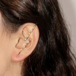 Rainbow CZ Lightning Bolt Ear Cuff