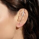 Gold CZ Crescent Moon Ear Cuff
