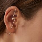 Gold CZ Lightning Bolt Ear Cuff