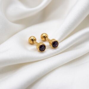 Gold Plated Birthstone Screw Back Stud