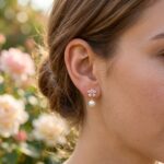Pearl & CZ Flower Stud Earrings