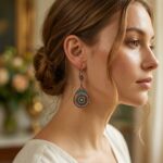 Boho Copper Filigree Mandala Teardrop Dangle Earrings