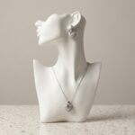 Silver Heart Pendant Necklace & Hoop Earrings Set