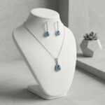 Light Blue Water Drop Necklace & Earrings Set