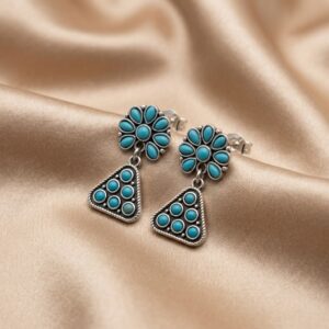 Vintage Ethnic Flower Drop Earrings