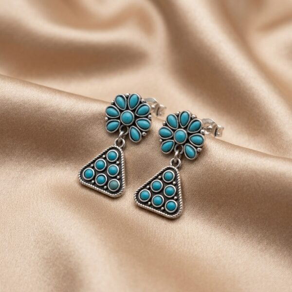 Vintage Ethnic Flower Drop Earrings