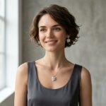 Silver Geometric Flower Necklace & Earrings Set
