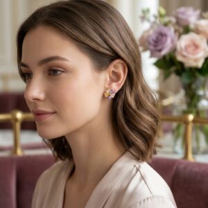 Colorful Enamel Flower Drop Earrings