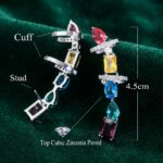 Crystal Cubic Zirconia Chunky Cuff Stud Earrings