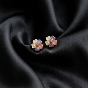 Colorful Enamel Flower Drop Earrings